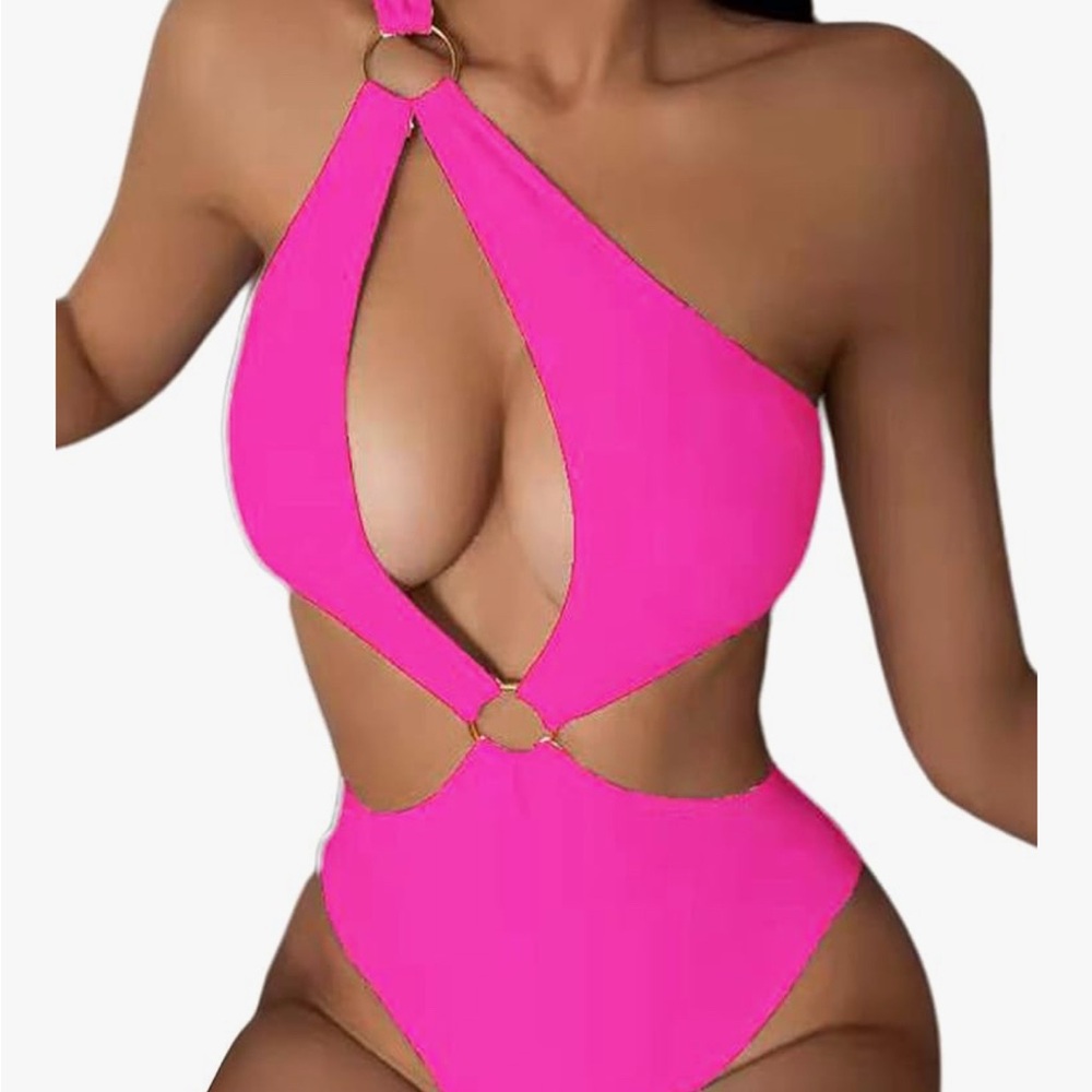 Purple Cutout Swimsuit size medium NEW